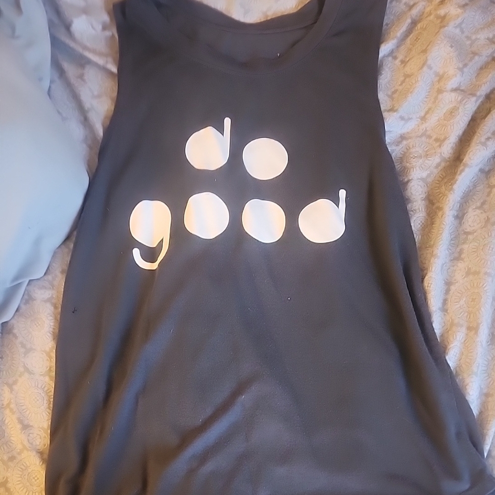 Gray Tank Top with White Print